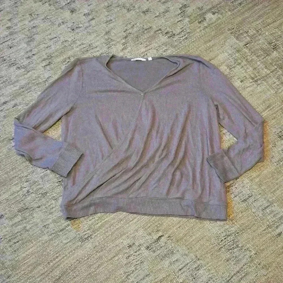 Taupe V-Neck Sweater - Picture 2 of 6